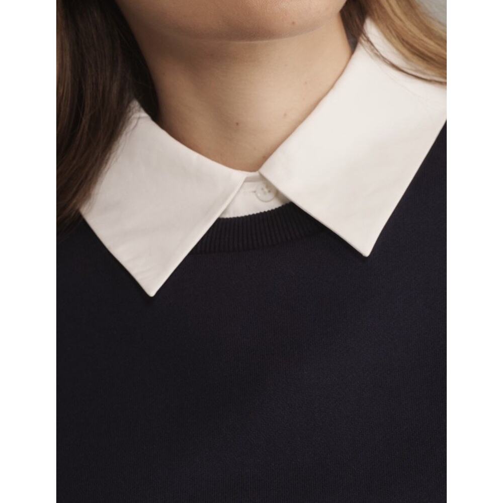 English Factory Anthropologie Womens Small Collared Shift Mini Dress Navy White - Picture 4 of 8